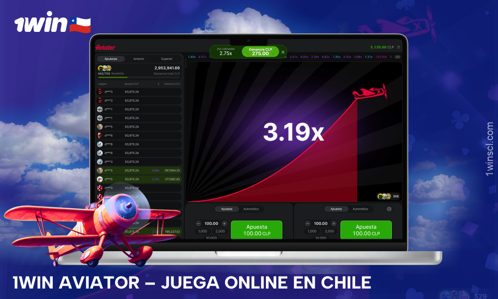 1win Aviator es un juego de azar en línea en Chile disponible en el sitio web del casino y en la aplicación móvil