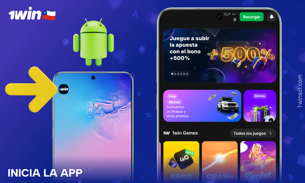 Abre la app de 1Win Chile para Android y empieza a apostar en deportes y jugar al casino